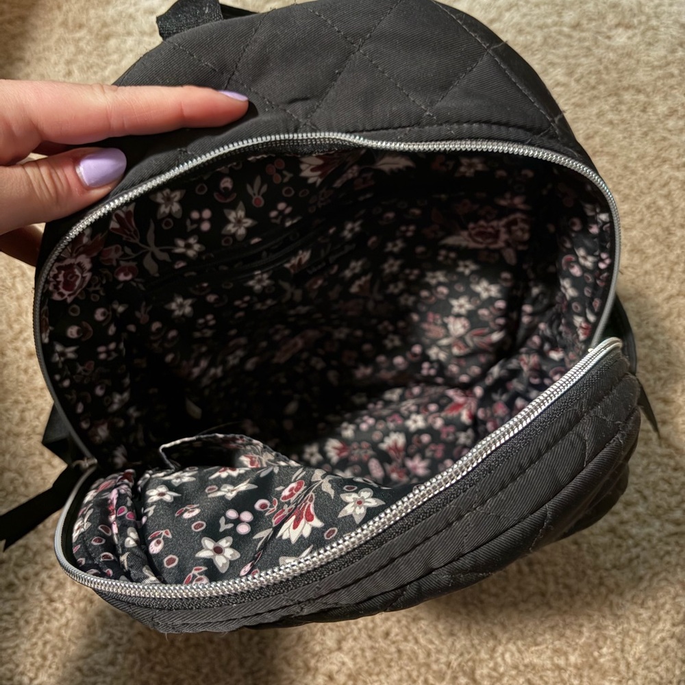 Vera Bradley Mini Black Quilted Purse Backpack - Picture 2 of 3